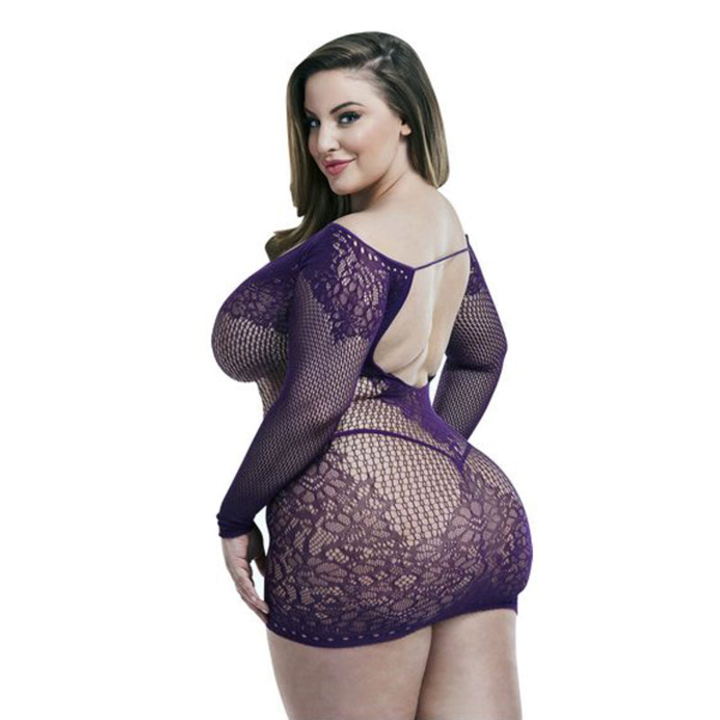 Sexy Long Sleeve Dress Lapdance Purple