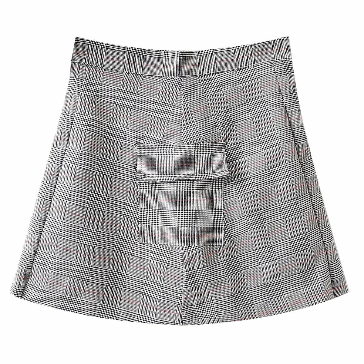 Plaid Pleated Short Skirt