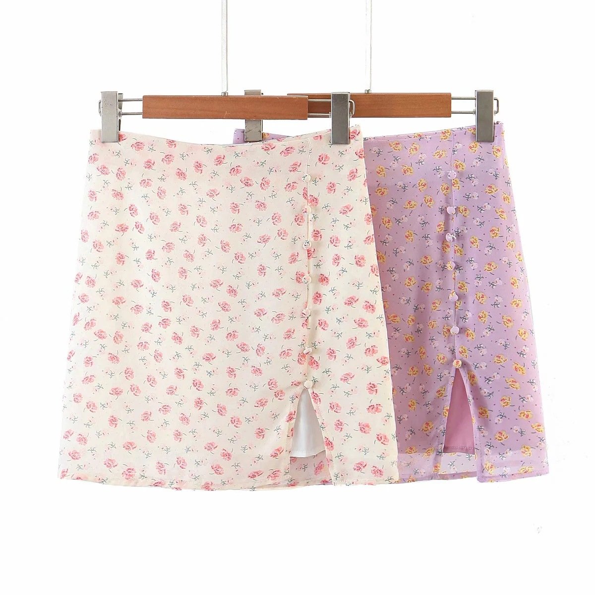 Floral Printed Sexy Split Short Skirt