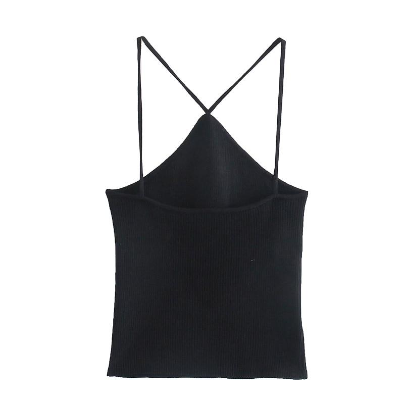 Hollow Out Cropped Knit Tank Tops