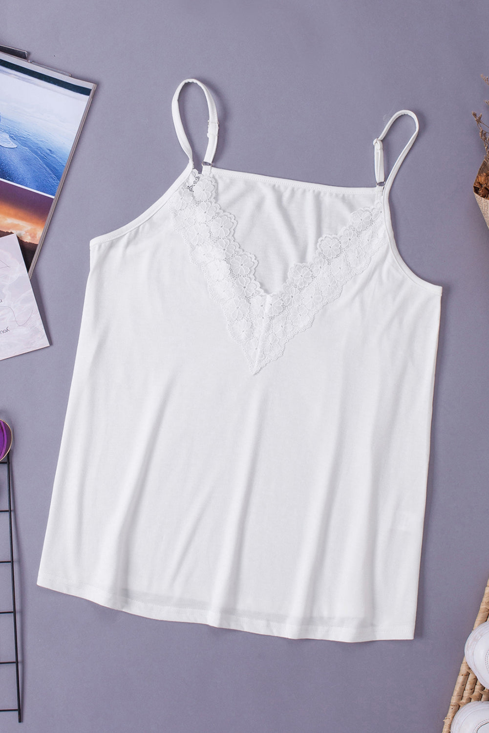 Chic White Lace Camisole Top